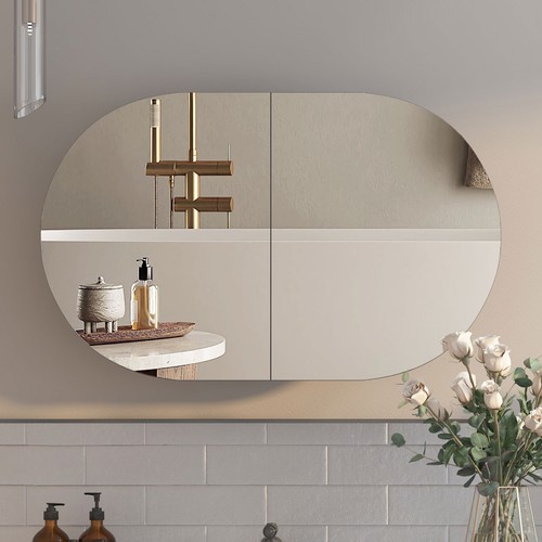 Oval medicine cabinet with - oval,