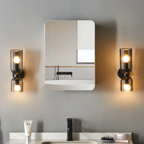 White bathroom mirror - bathroom,